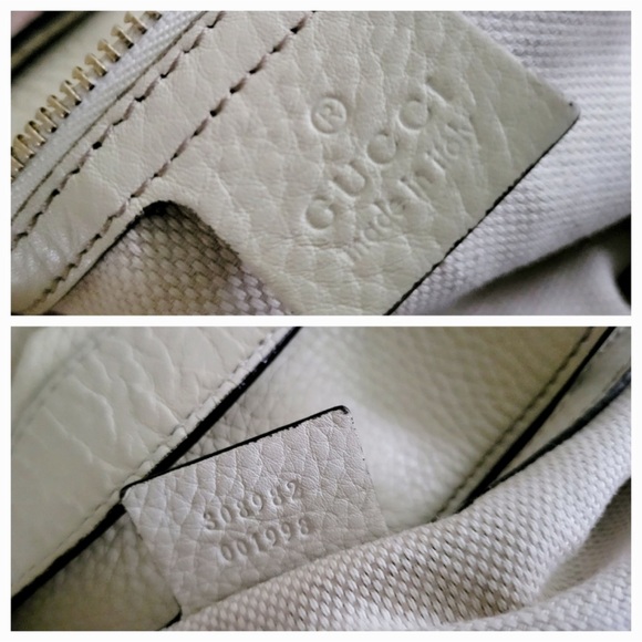 RARE🔥GUCCI soho ivory gold double chain leather bag - Picture 3 of 14